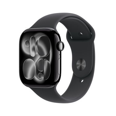 Apple Watch S11 - 46mm - Jet Black Aluminium - Black Sport Band - S/M