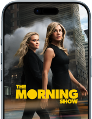 Een iPhone Air-scherm met de Apple TV+-serie The Morning Show. 